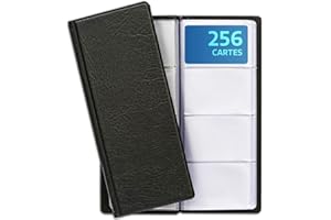 Praknu Porte Cartes de Visite pour 256 Cartes avec Intérieur Transparent - Rangement Carte de Visite à usage Professionnel ou Personnel - Pratique