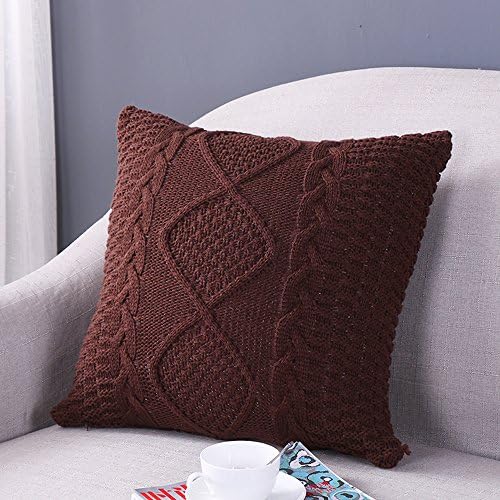Cotton Pillowcase Pillow Cover Cable Knitting Sofa Bed Car Couch Throw Cushion Cover Case 45x45cm