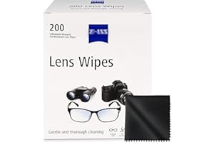 TAZZLE Lens Wipes and Cleaning Cloth Pack - Gift for Photographers - Pre-Moistened Individually Wrapped Alcohol-Free Wipes for Coated Glass on Glasses, Binoculars, Sunglasses, Camera Lenses, Scopes -200Count