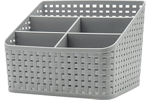 Fai Top Kosz do przechowywania, organizer na kosmetyki, plastikowe pudełko do przechowywania na biurko z 5 siatkami podrzędne etui do przechowywania wielofunkcyjne przechowywanie na biurko biuro