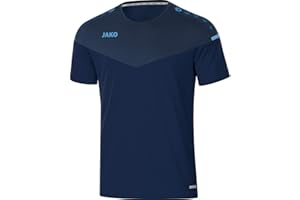 JAKO Men's Champ 2.0 Men's T-Shirt, Size L, Sky Blue/Navy (Pack of 1)
