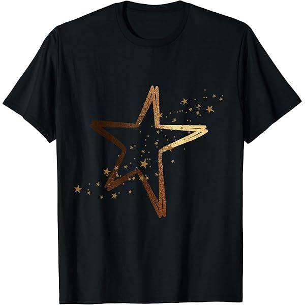 Black T Shirt With Gold Stars: Black Shirt Gold Star CUTE T