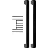 Mutfak ve Banyo Dolabı Kapakları ve &Ccedil;ekmeceler i&ccedil;in Kalın Metal Kulp Paslanmaz Al&uuml;minyum Mobilya Dolap Kulbu 224mm Mat Siyah 
