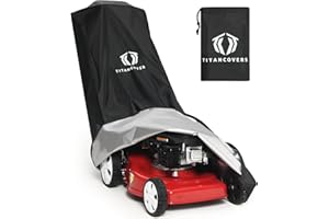 TITAN COVERS TitanCovers Lawn Mower Cover with PA Coating & Double Drawstring & Storage Bag, Heavy Duty 600D Polyester Oxford Push Mower Cover, Waterproof Lawnmower Covers for Outdoor