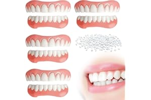 GXGM 4 Paar Veneers zähne zum aufstecken, für Zähne Provisorischer Kosmetische Zahnabdeckung Gefälschte Zahnprothese Künstliche Zähne Geschenk Set