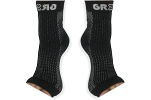 gr8ful® Plantar Fasciitis Socks & Support Sleeves for Men & Women – Compression Foot & Arch Support for Heel Pain, Achilles, Running & All-Day Comfort – 1 Pair Black L/XL