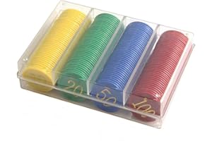 Tianbi 160pcs Plastic Poker Chips Set, Counter Marker Tokens, Board Game Gambling Chips, Value 10 20 50 100 Large Numbers for Tokens Coins Board Game Chips Bingo Game Accessory