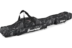 ‎DOORSLAY doorslay 3 Schicht Angeltasche Rutentasche, Faltender Angelrute Tasche, Angelrute Werkzeuge Aufbewahrungstasche, Tragbare Angelgerät Tasche 90/120/150 (optional)