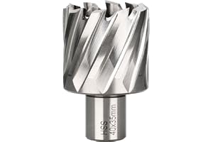 BALUGAEA HSS Kärnborr 40 mm Skärdiameter, 19 mm Weldonskaft | 35 mm skärdjup, M2AL-HSS kärnborr för magnetborrar, tillbehör för magnetiska borrmaskiner.