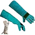 MAKINGTEC Animal Handling Glove Anti Scratch Protective Gloves for Training Dogs Cat Bird Snake Parrot Lizard Wild Animals Reptiles Bite Resistant Gloves (Blue)
