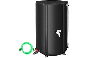 FAMIROSA Réservoir d'eau de pluie pliable pour le jardin, réservoir d'eau de pluie de 380 l, collecteur d'eau de pluie avec couvercle et robinet, protection anti-débordement résistant aux intempéries
