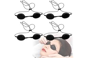 RTRTGS Pack of 4 UV Safety Glasses, Solarium Glasses, UV Eye Protection, Reliable Infrared Solarium Safety Glasses for Laser Therapy, IPL Hair Removal, UV Protection, black