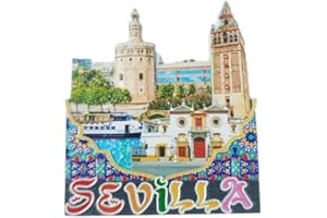 WEDARE 3D Sevilla España Nevera Imán de Nevera Recuerdos Turísticos Pegatinas Magnéticas Hechas A Mano Inicio Cocina Decoración Regalo de Viaje