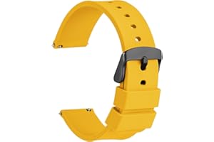 WOCCI Cinturino in Silicone Fibbia Nera, Sgancio Rapido, 13 Colori Cinturini di Ricambio per Orologi in Gomma, 14mm 16mm 18mm 20mm 22mm 24mm