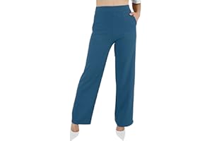 JOPHY & CO. Pantalone Donna con Tasche Leggero Comodo a Zampa Larga Elastico in Tessuto (cod. 6503)