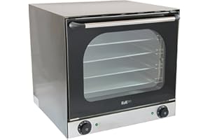 KUKOO Electric Convection Oven Countertop Commercial Table-Top Baking Oven Fan-Assisted Double-Layer Glass Temperature Control Timer Included 4 Trays &1 Tray Handle