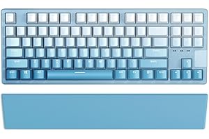 LEXONELEC Blau Handgelenkauflage zum 75% Kompakt TKL Mechanische Wireless Bluetooth 5.1 Beleuchtet Gaming PC Tastatur Ergonomisch Memory Foam Faux Leder Wrist Rest Anti Skid Gummi Basis weich für game office
