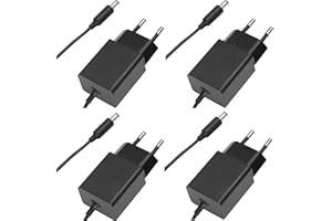 GEQUDIO Lot de 4 blocs d'alimentation 5 V/2 A compatibles avec Yealink, Snom, Fanvil, Grandstream et autres téléphones IP - Adaptateur fin et économe en énergie - Chargeur universel avec fiche creuse