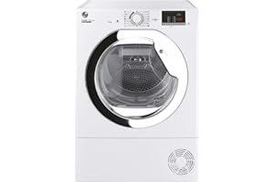 MYCHOICE Hoover HLEC9DCE H-Dry 300 9kg Condenser Tumble Dryer Aquavision, White, Freestanding, Sensor dry, NFC