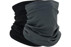 FIBOUND 2 Pack Neck Gaiter Face Mask,Cool Cloth Face Masks Washable Bandana Face Mask,Sun Dust Protection Face Cover Scarf Shield for Fishing Cycling,hiking,Anti-UV Face Cover &Scarf, Headband for Women Men