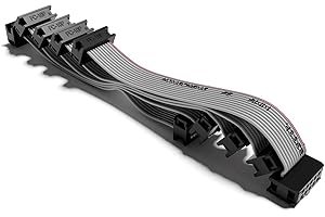 ExcelValley - 5-Pack - Eurorack Flachband Stromkabel Modularer Synth Synthesizer [10 zu 10 Stifte | 25 cm - 9,84"]