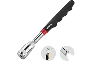 Outil de Ramassage Aimanté Télescopable Preciva Ramasse Magnétique avec Poignet en Mousse et LCD Ramasses Extensible de 19 à 69cm Idéal pour les Coins et les Endroits Foncés