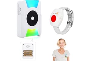 Senioren Notruf ChunHee Notrufarmband für Senioren, Tragbarer Hausnotruf Intern 45M/150Ft Entfernung, Vibrationserinnerung des Empfängers Alarm bei Niedrigem Batteriestand