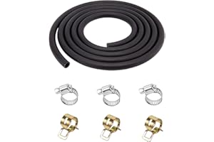 JKDHJK Benzinschlauch 8mm, Gummi Kraftstoffschlauch Dieselschlauch mit 6 Stücke Schlauchschellen für Auto Motorrad Roller Rasenmäher