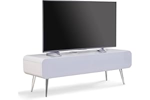 MDA Designs Mira 1200 Hybrid White BeamThru Remote Friendly Up to 60" Flat Screen TV Cabinet