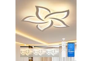 OTREN Lampadario Soggiorno Moderno, Plafoniera LED Soffitto Dimmerabile 3000k-6500k con Telecomando/App, Timing e Funzione di Memoria, Lampadario LED per Camera da Letto, Sala da Pranzo (5 Teste/ø60cm)