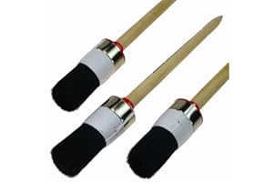 ‎ROTIX ROTIX-93814 3 Stück Profi-Ringpinsel Ø 35 mm Größe 8 Rundpinsel Lackierpinselschwarze Borste