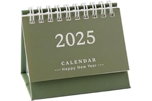 Tabanzhe Mini Desk Calendar 2025 Tabletop Flip Calendar 15 Months Standing Small Cute Calendar Monthly Schedule Planner Time Manager for Home Office School Student(Green)