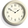 Jones Clocks® Venetian wall clock | Classic round clock | 30cm | White | Arabic numerals | Traditional design ideal for kitchen, living room or bedroom