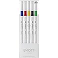 Uni Emott Fineliners - Set of 5, Vivid Colors