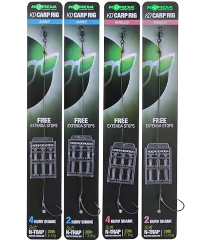 Korda Carp Fishing NEW Ready Tied IQ D-Rig Size 6 Barbed - Pack Of