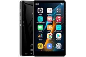 SWOFY Reproductor MP3 de 80GB con Bluetooth y WiFi, Reproductor MP4 SWOFY Hi-Fi con pantalla táctil de 4.0 pulgadas, Reproductor MP3 Android con Spotify, Amazon Music, Radio FM, Grabador, E-Book