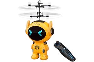 Ynybusi Flying Ball Robot for Kids Gifts, Remote Control Robot Helicopter Toys for 5 6 7 8+ Year Olds Boys Birthday Presents, Cool Stuff Toys Rc Flying Robot with LED Lights for Indoor Outdoor Play