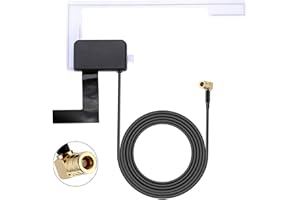 Bohaner DAB Car Antenna SMB, DAB+Radio Aerial Antenna AM/FM with 3M Copper Coaxial Cable Stable Transmission Car Radio Glass Windscreen Mount for Pioneer Clarion JVC Kenwood Alpine