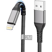 Câble USB-C Vers Lightning 2m Avec Adaptateur USB-A – Charge Rapide PD 3A Pour IPhone, IPad, AirPods - 6