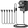 Gonine 9V 1.5A Guitar Effects Pedal Adapter Power Supply Cord with Cable 5 Way Daisy Chain Cord, Center Negative, Extended Length Cable