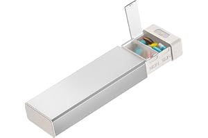 ‎HEIYING HEIYING 7 Tage Pillen Organisator mit Aluminiumschale für eine Woche Kapazität, tragbare Metall Pillenbehälter zu halten Vitamin, Medizin, Ergänzungen