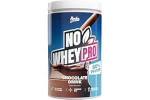 ‎ROCKA NUTRITION Rocka Nutrition NO WHEY PRO Vegan Protein | Pflanzliches Protein-Pulver mit 24 g Protein pro Portion, Aminosäuren & Vitamin B12 | 1 kg (Chocolate Drink)
