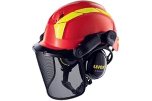 Uvex Pheos Forestry - Casco forestale con protezione dell'udito e del viso - SNR: 30dB