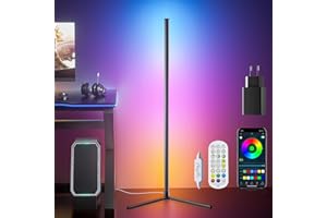 bedee Lampa stojąca LED RGB do salonu, ściemniana, lampa narożna RGB z pilotem zdalnego sterowania i aplikacją, wielokolorowa zmiana kolorów, lampa stojąca LED do sypialni, pokoju zabaw, salonu, dekoracja na imprezę