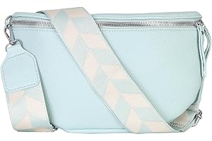 SIMARANDA Damen Bauchtasche stylisch Umhängetasche Hüfttasche Bodybag Gürtel Crossbody Bag Schultertasche mit Verstellbaren Gurt 25 (Mint, Groß 28 x 18 x 9 cm)