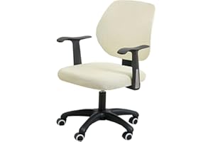 LIFEDX Pokrowiec na krzesło biurowe, dzielony ochronny i zdejmowany, rozciągliwy poliester kukurydziany materiał welurowy Uniwersalne pokrowce na krzesła (nie krzesło),White,1PC