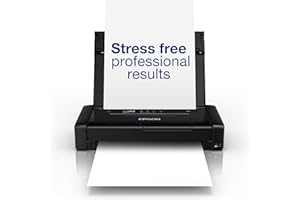 Epson Imprimante portable WorkForce WF-110, Monofonction, Petite, Légère, Batterie intégrée rechargeable par cable USB, A4, Jet d'encre couleur, Connexion Wifi Direct