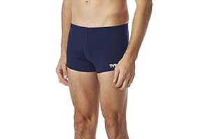 TYR Męski strój kąpielowy Durafast Elite Solid Square Leg, granatowy, 164 PL