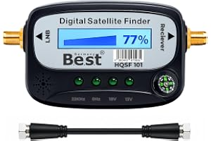 Digital satellitfinder | Digital mätare för snabb satellitorientering, inklusive LCD, kompass och akustisk ljudutgång
