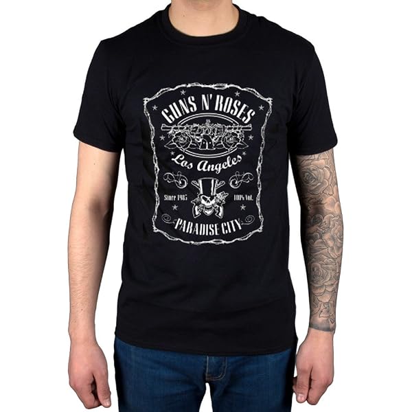 Official Guns N Roses Paradise City Label T-Shirt – Black, Men's Size S, Band Logo Tee 7 thumbnail image
